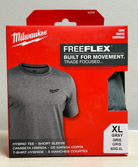Milwaukee Freeflex Hybrid Work Tee, Gray, X-Large