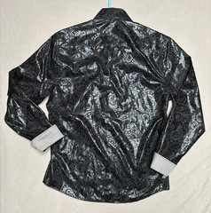 Consequence – Men’s Size Medium Paisley Button Up Black on Black Flip Cuff