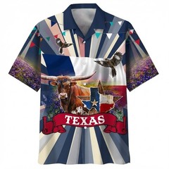 Texas Animal Bird Lone Star Summer Aloha Hawaiian Shirt