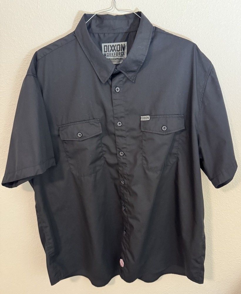Dixxon Workforce Form Function Men’s 4XL Black Shirt Hidden Button Down Collar