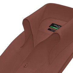 High Open Button-Down Collar Brown 100% Cotton Shirt for Men Party Style Unique