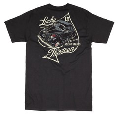 Lucky 13 Ace Of Spades Car EST 1991 Hotrod Adult Mens T Tee Shirt LM1000AS
