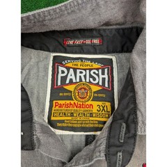 Parish Nation Outlaws Moto Club Grey Distressed Button Down Shirt Mens 3XL Patch