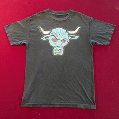 90’s The Rock Blue Bull Tee Shirt WWE WWF Size M Vintage Rare Original