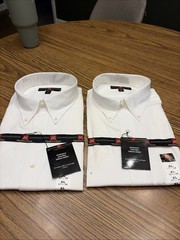 Lot Of 2- Members Mark Shirt Men XL 17.5-34 Button Down Long Sleeve Oxford NWT