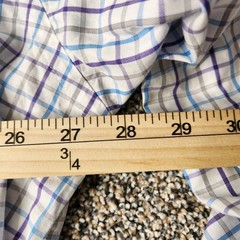 Peter Millar Mens XXL Plaid Button Down Shirt Blue Purple White Cotton Long Slv