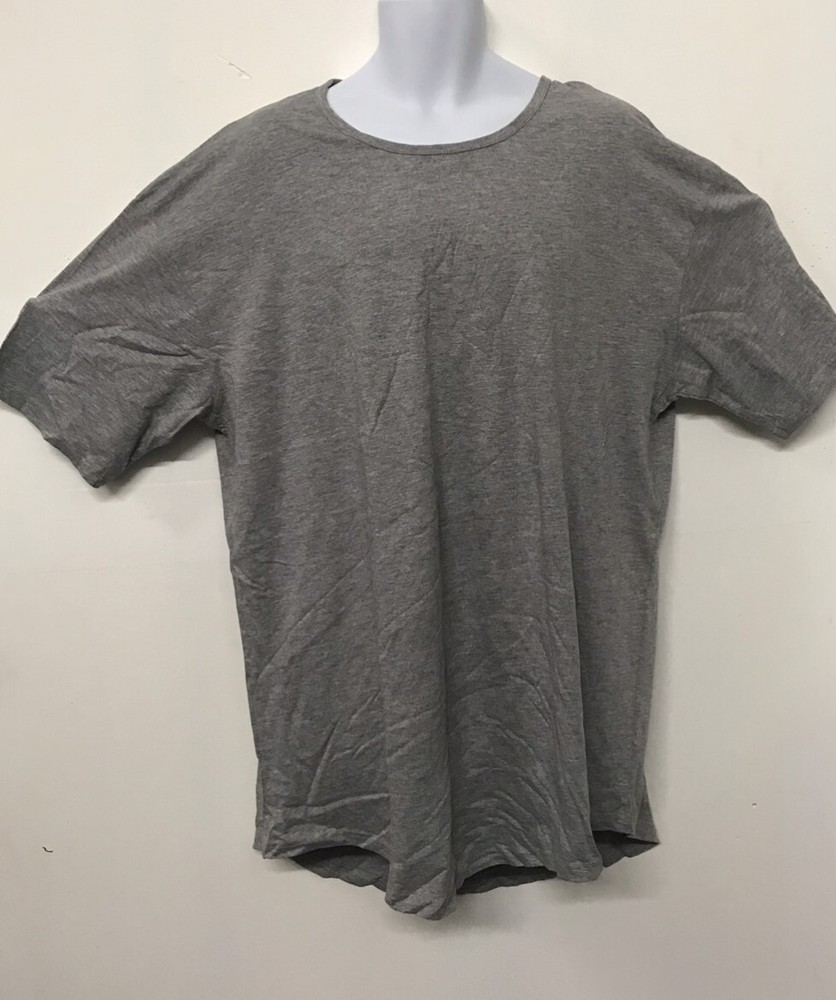 SCOOP TEE MEN SCOOP T-SHIRT HEATHER-GREY T SHIRT BLANK (A61) SCOOP TEE