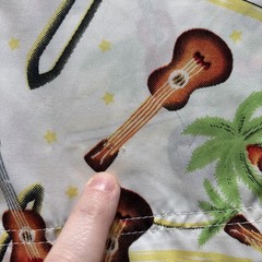 One Resolution Clothing Button Down Shirt Mens Small White Ukulele Palm Tree S/S