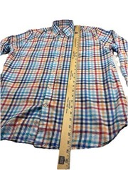 Peter Millar Long Sleeve Button Down Plaid Chambly Sport Shirt Seaport Blue L