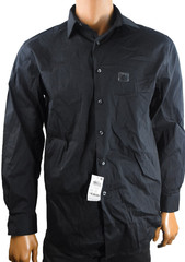 Alfani Mens Dress Shirt New M 15-15.5 34/35 Black Solid Button Up Regular Fit