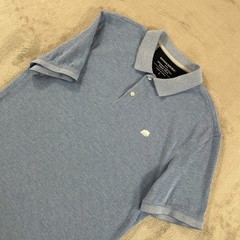 Banana Republic Pique Polo Shirt Men Large Antique Blue Birdseye Organic NWOT