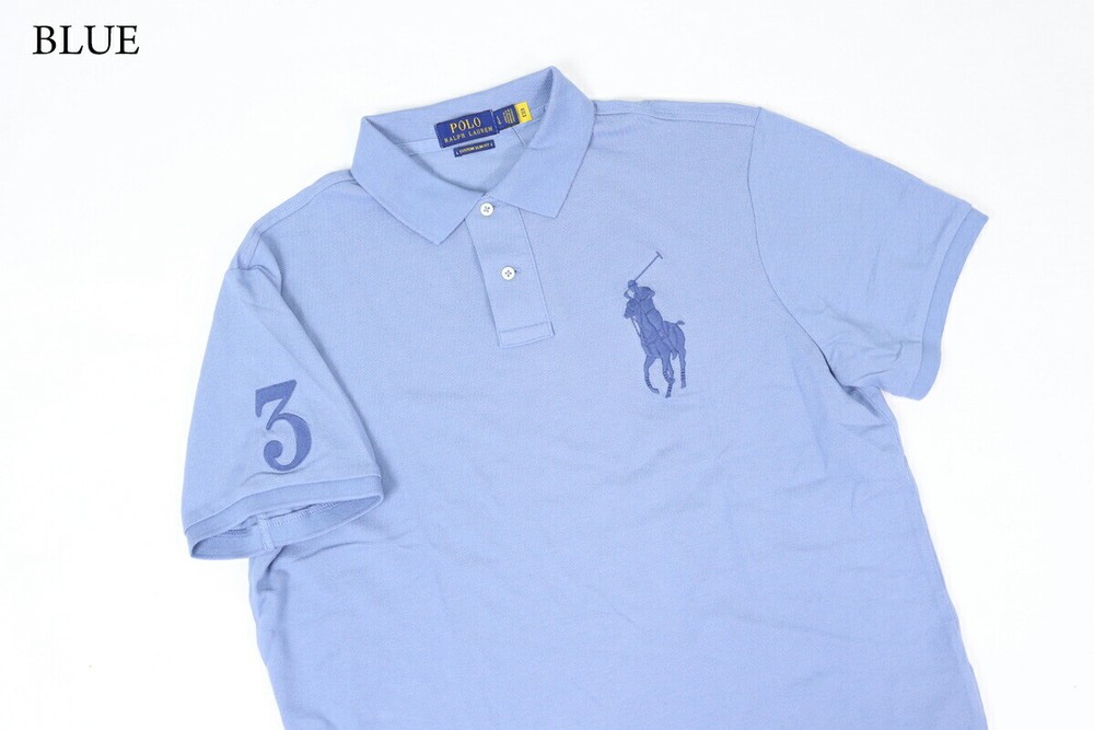 Polo Ralph Lauren Big Pony Solid Custom Slim Fit Polo Shirt – 6 color options –