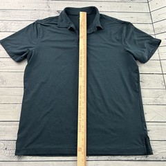 01. Algo Performance Short Sleeve Button Front Polo Shirt Men’s Large Blue
