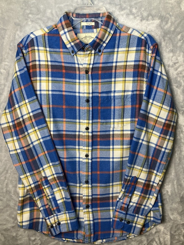 HAWKER RYE Men’s Slim Medium Multicolor LS Flannel Cotton Blend Super Soft Shirt