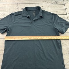 01. Algo Performance Short Sleeve Button Front Polo Shirt Men’s Large Blue