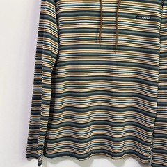 Billabong Mens Pullover Hoodie Top Shirt M Stripes Lounge Summer Long Sleeve