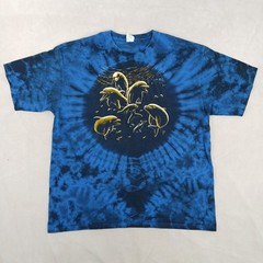 VTG Yazbek Large Mens T Shirt Tie Dye Dolphins 23×27 Mexico Ocean