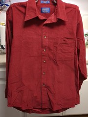 Pendleton- Men Large Red Wine Vancouver Shirt Textured Woolen Mills Button Down