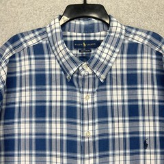 Ralph Lauren Shirt Men 3XB Blue Plaid Oxford Long Sleeve Button Down Casual Pony