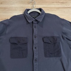 Rag & Bone Knit Engineered Shirt Jacket, size XL, Navy