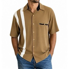 Vintage Henri Valdise Rayon Shirt Mens 90s Bowling Style Retro Panel Shirt – S