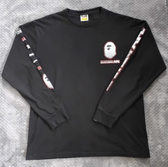 A Bathing Ape BAPE Ape Head Graphic Long Sleeve Tee Black Size 2XL