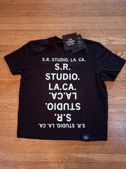 S.R. Studio LA CA Sterling Ruby T-shirt size M (men’s) Black/Mint double logo