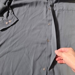 Michael Brandon Mens Large Button Down Shirt Cement Gray Textured Hidden Placket