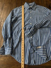 J.CREW Secret Wash Poplin Shirt with Point Collar in Blue White Yellow Striped