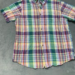 Lands’ End Traditional Fit Dress Shirt Mens XL 17-17.5 Multicolor Madras Plaid