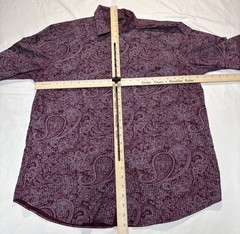 Express Design Studio Long-Sleeve Button Up Shirt L (16-16.5) Maroon
