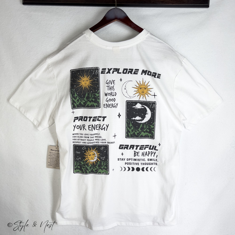 Recycled Threads Celestial Tarot Tee XL Y2K Hippie Grunge