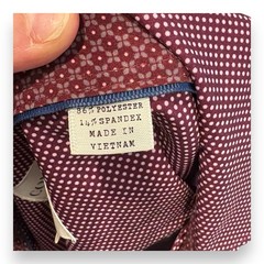 CON.STRUCT Construct Button Up Shirt Slim Fit Stretch Pattern Mens Size M Red