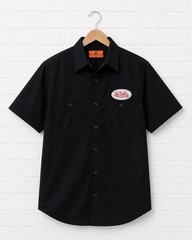 NEW OLD STOCK VON DUTCH HOT ROD MECHANIC PATCHED RED KAP GARAGE SHOP WORK SHIRT