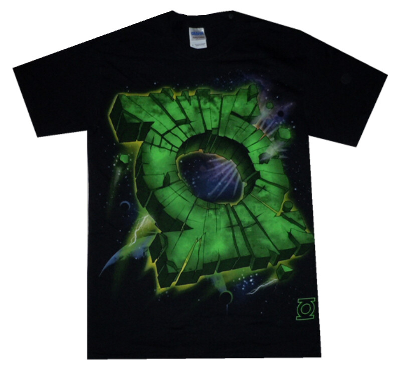 DC Comics Cracked Green Lantern Corp Symbol Men T-Shirt Official License Changes