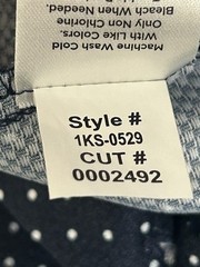 MIZZEN + MAIN Stretch Button Down Blue White Polka Dot Shirt LARGE Mens 1KS-0529