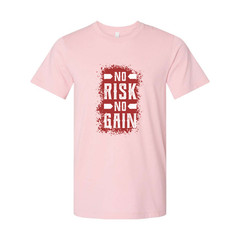 No Risk No Gain Unisex Graphic T Shirt With Bold Red Splatter Print Short Sleeve