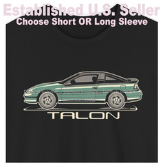 DigiRods Eagle Talon Classic Model Year Cartoon Car Black T Shirt