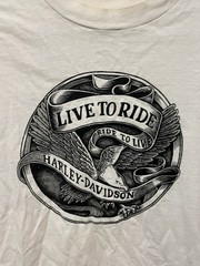 Vintage 80s Live To Ride Harley Davidson Motorcycles T-Shirt Buddy Stubbs
