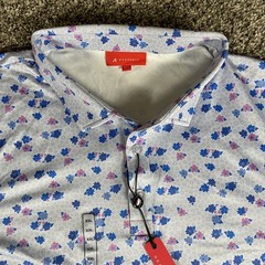 Redvanly Polo Shirt Mens 2XL White Blue Lavender Golf Performance Stretch Leone