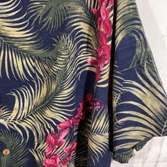 Caribbean Silk Blend Hawaiian Shirt Men 2XB Big Blue Camp Cruise Resort Tropical
