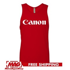CANON PHOTOGRAPHY RED TANK TOP Photo Camera Photographer Picture Shirt Tee