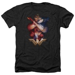 WONDER WOMAN ARMS CROSSED Licensed Adult Men’s Heather Tee Shirt SM-3XL