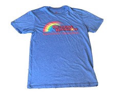 Vintage Blue Reading Rainbow Graphic T-shirt Rare Opening Books Opening Minds