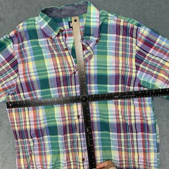 Lands’ End Traditional Fit Dress Shirt Mens XL 17-17.5 Multicolor Madras Plaid