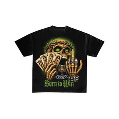 Born to Win Skull Gambler Graphic Tee