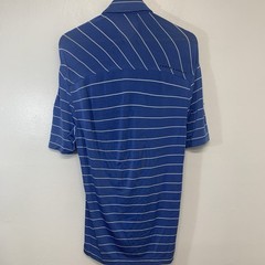 Under Armour Polo Shirt Loose Heatgear Men Small Blue Stripe Active Golf Travel