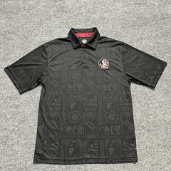 Rivalry Threads 91 Florida State Seminoles Polo Shirt M Black Embossed Pattern