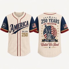 4th Of July America 250th Anniversary Baseball Jersey USA Patriotic Men