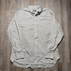 Gitman Bros Grey/Green Plaid Button-Down Long Sleeve Dress Shirt 17 1/2 35